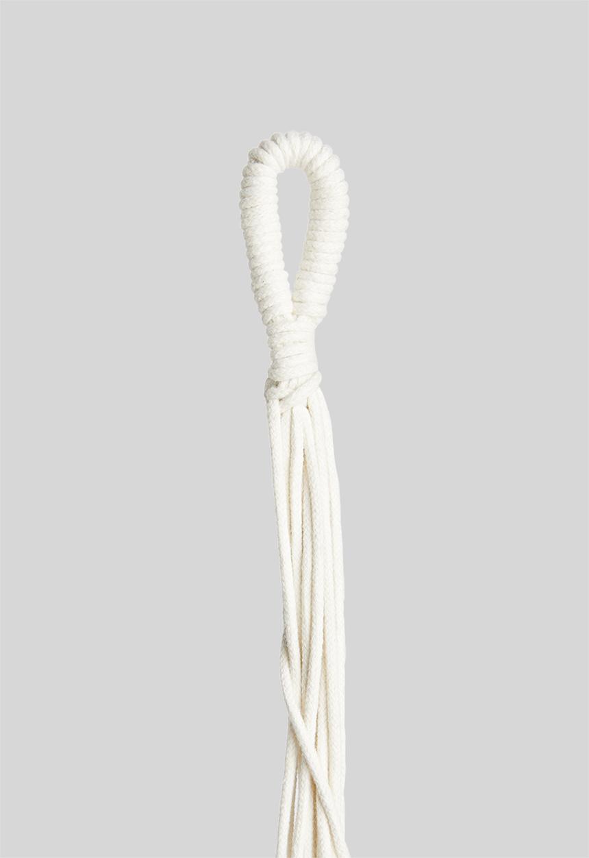 H&S - Macrame hanging planter - natural & white