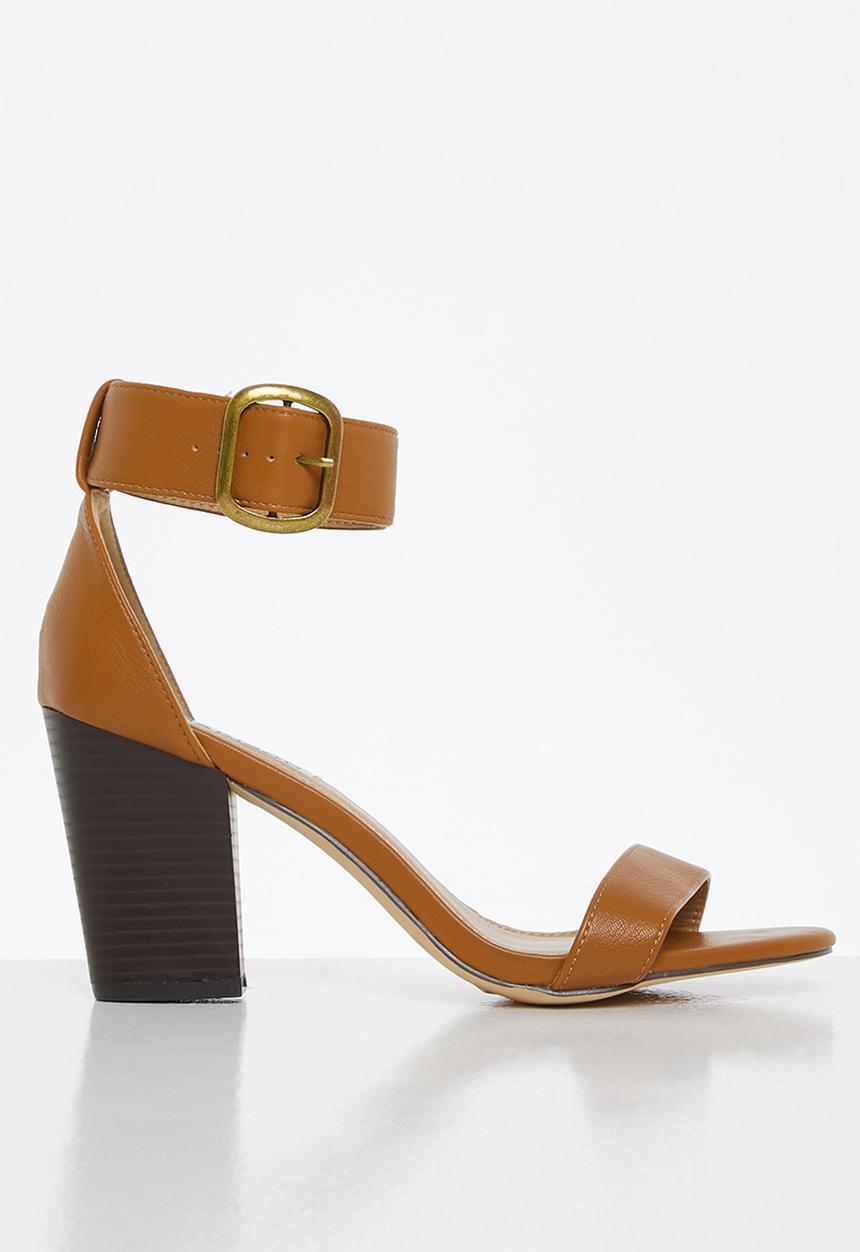 Madison® - Angela ankle strap block heel - tan