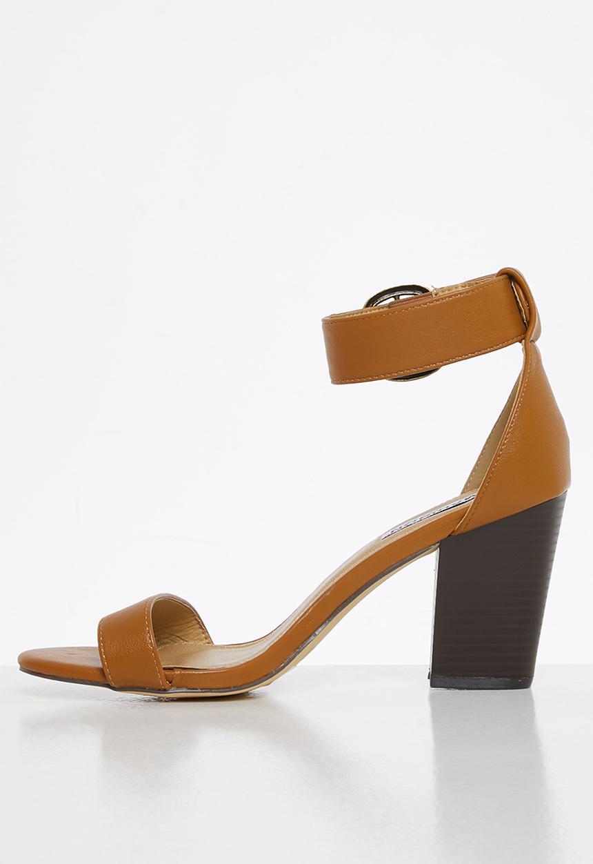 Madison® - Angela ankle strap block heel - tan