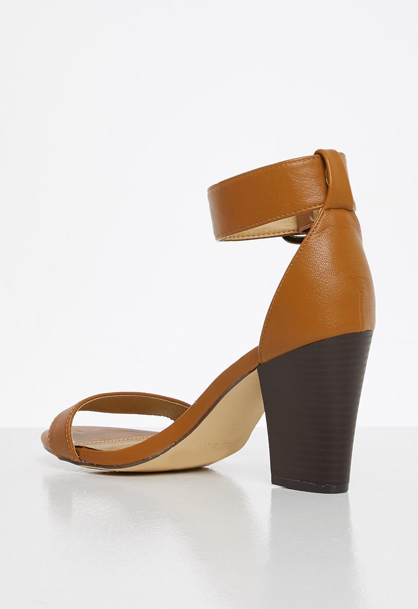 Madison® - Angela ankle strap block heel - tan