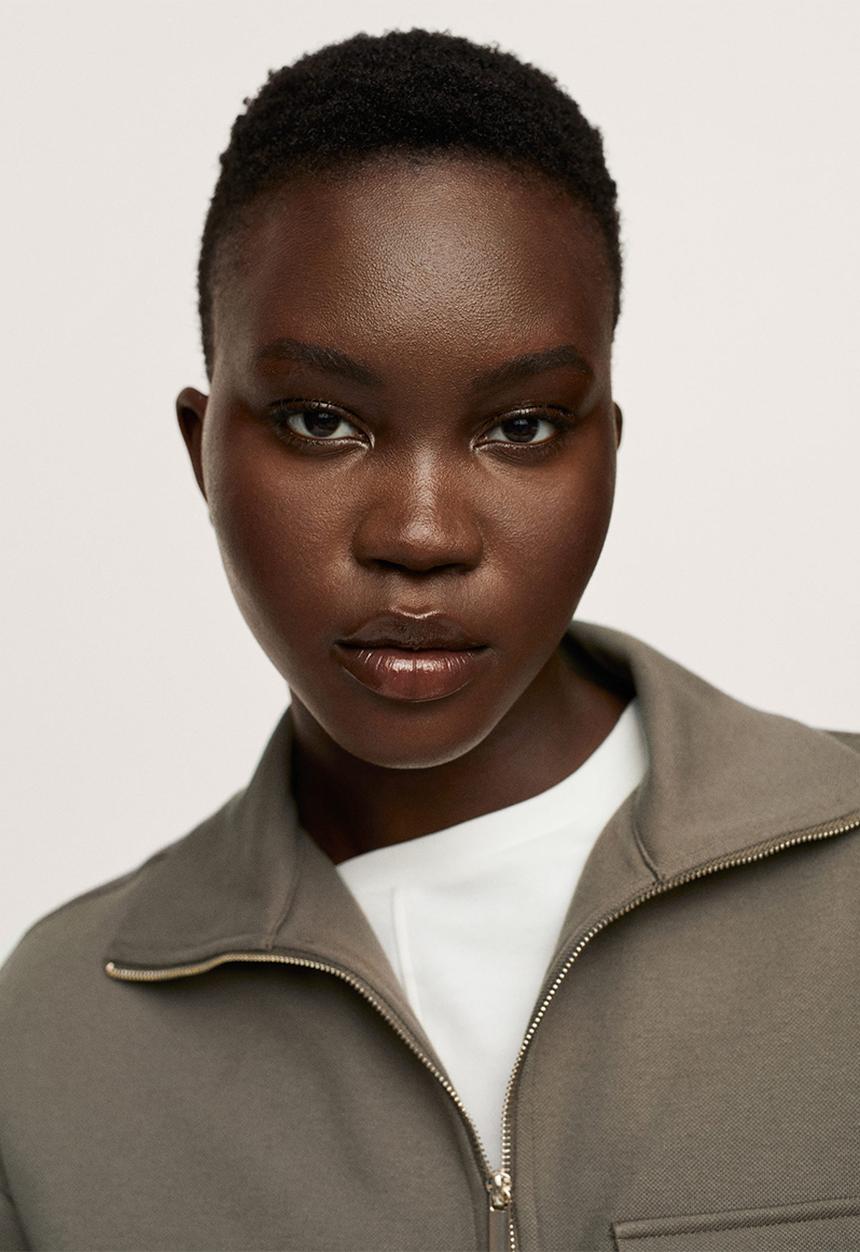 MANGO - Sweatshirt pique1 - beige/khaki