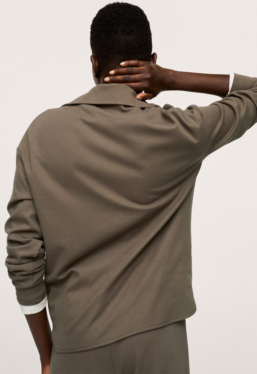 MANGO - Sweatshirt pique1 - beige/khaki