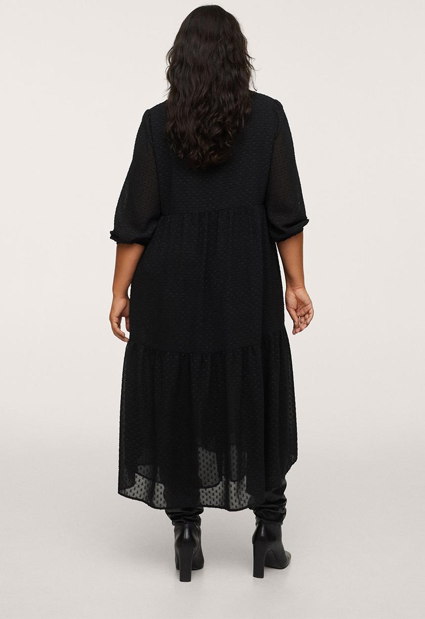 MANGO - Plus dress plumeti1 - black