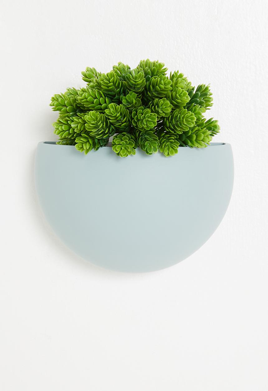 Sixth Floor - Large polyresin wall mounted planter - sky blue