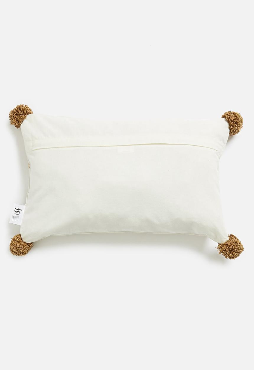 Sixth Floor - Faye woven cushion cover - natural & mustard