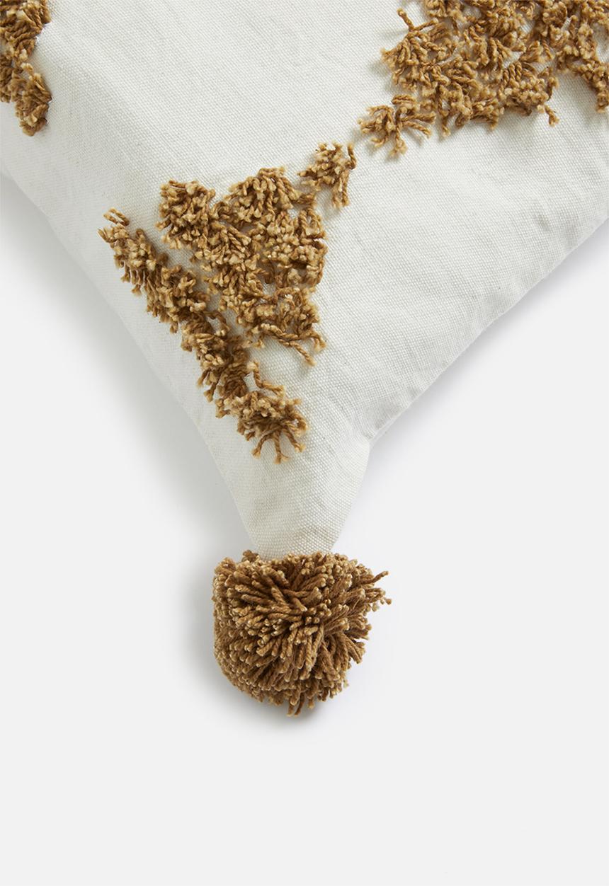 Sixth Floor - Faye woven cushion cover - natural & mustard