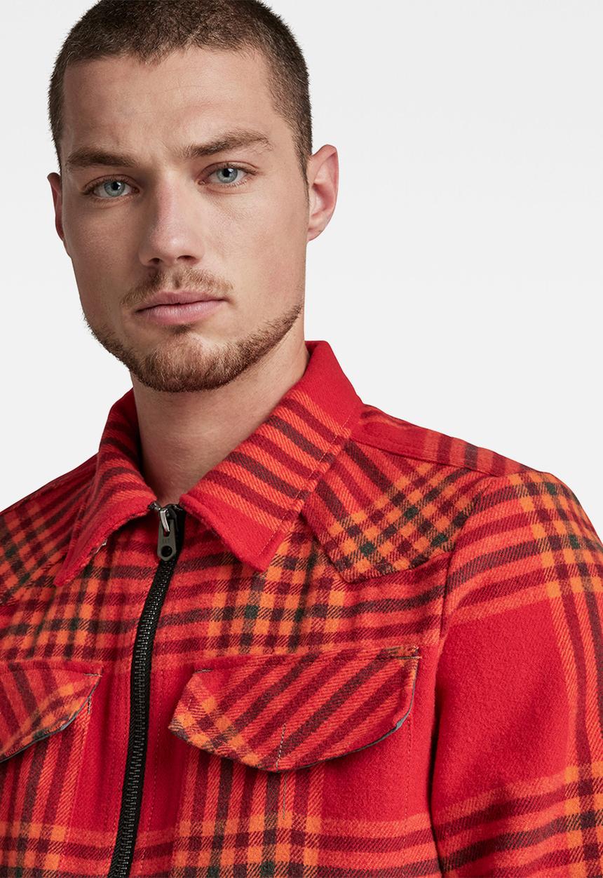 G-STAR - Check overshirt jacket - red