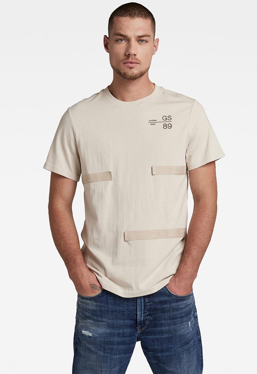 G-STAR - Tape detail r T-shirt - whitebait