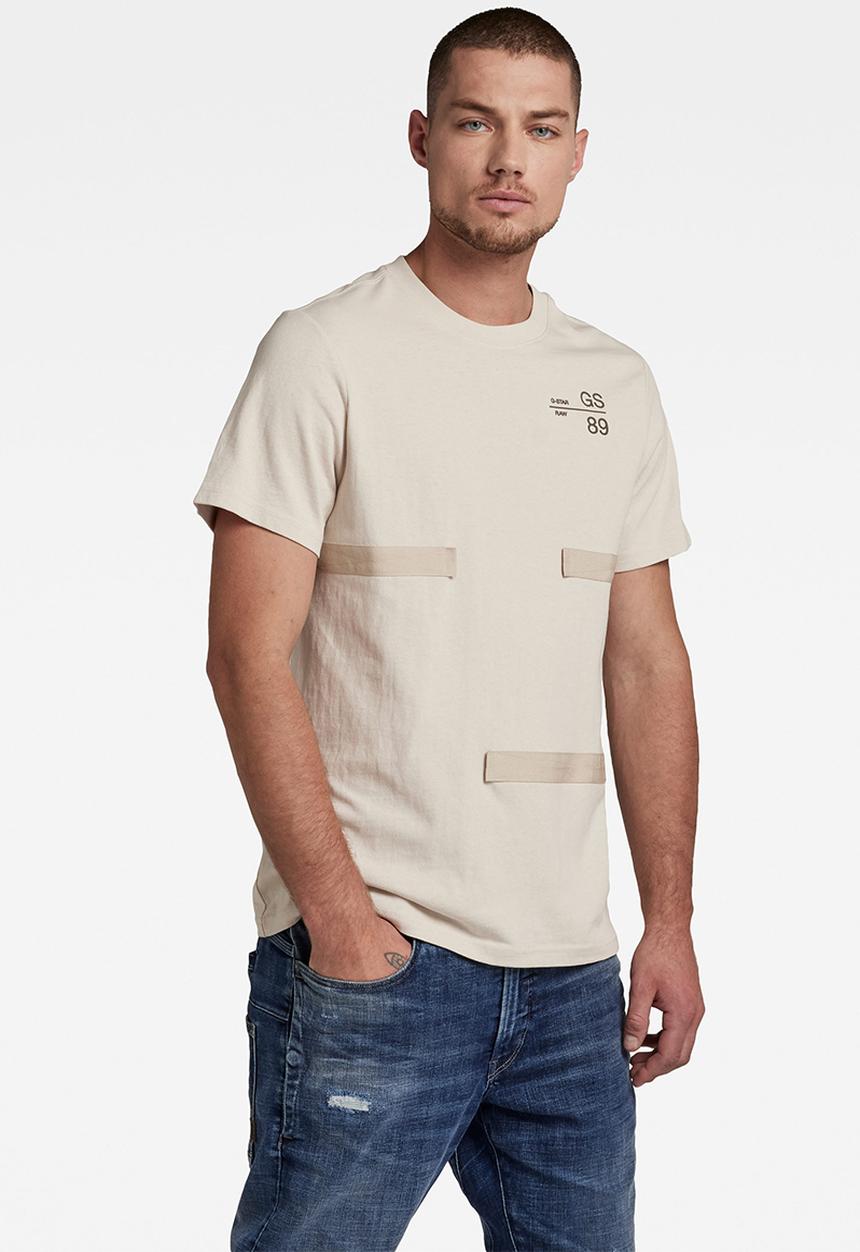 G-STAR - Tape detail r T-shirt - whitebait