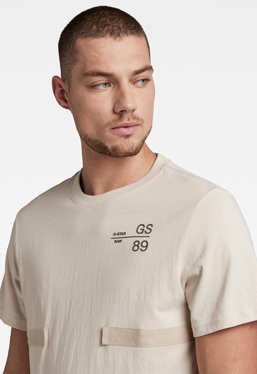 G-STAR - Tape detail r T-shirt - whitebait