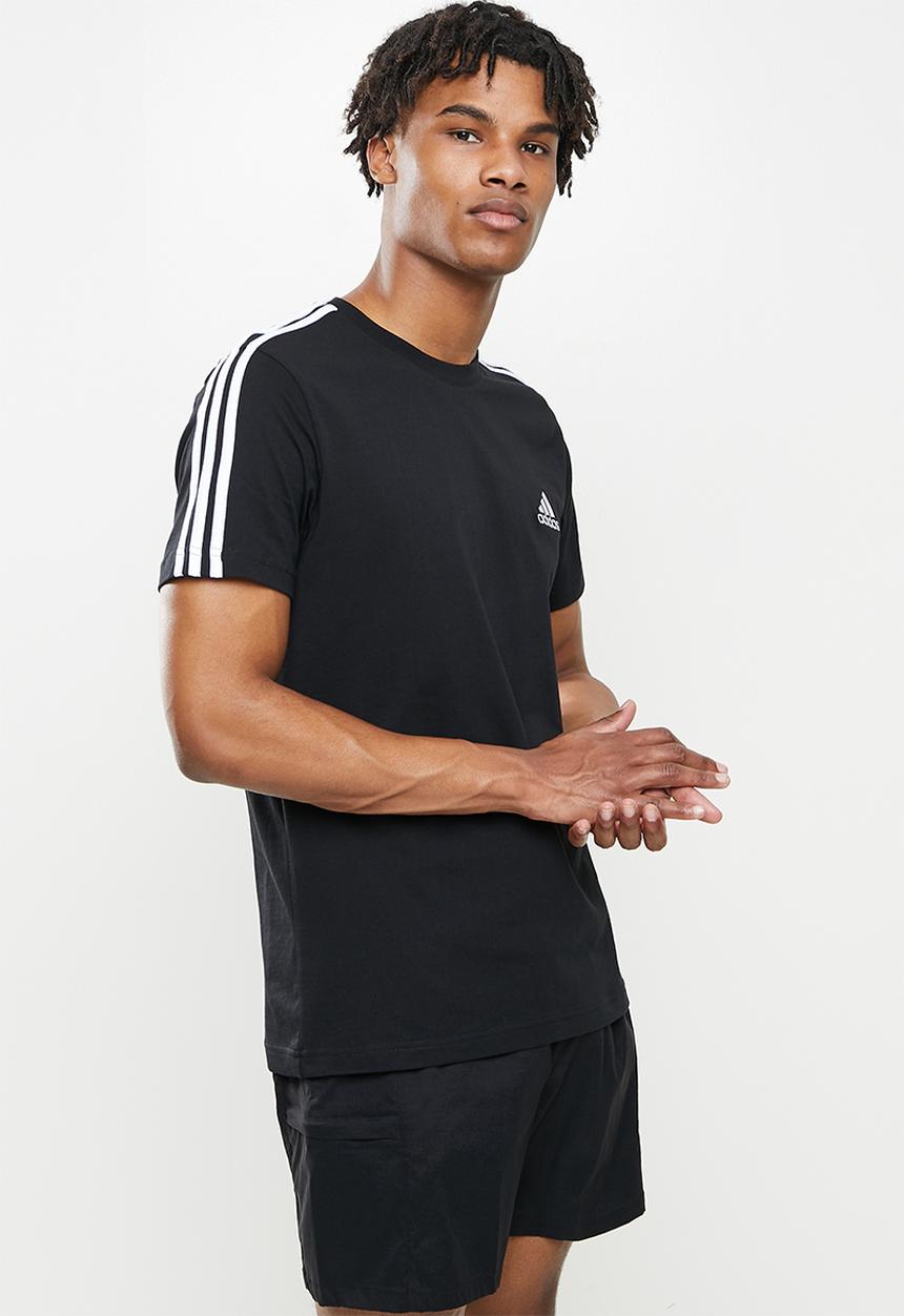 adidas Performance - Men's Training 3-stripes tee - black & white 