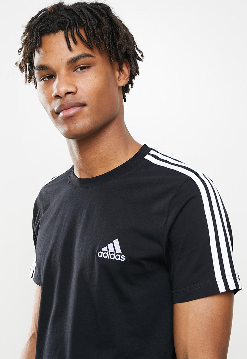 adidas Performance - Men's Training 3-stripes tee - black & white 