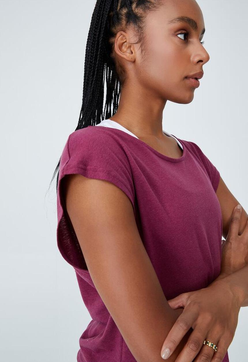 Cotton On - Active scoop hem T-shirt - pinot rose