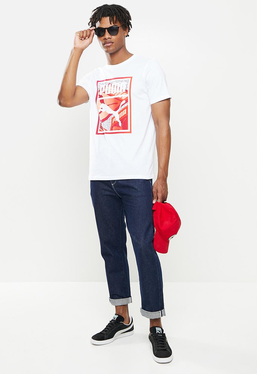 PUMA - Graphic tee box logo logo play - white 