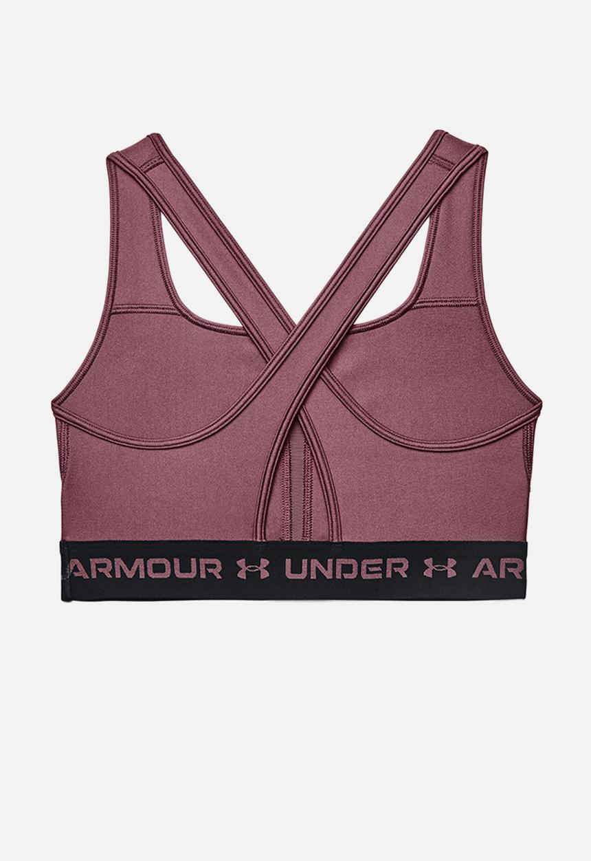 Under Armour - Crossback mid bra - ash plum / black