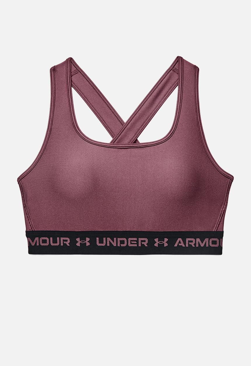 Under Armour - Crossback mid bra - ash plum / black
