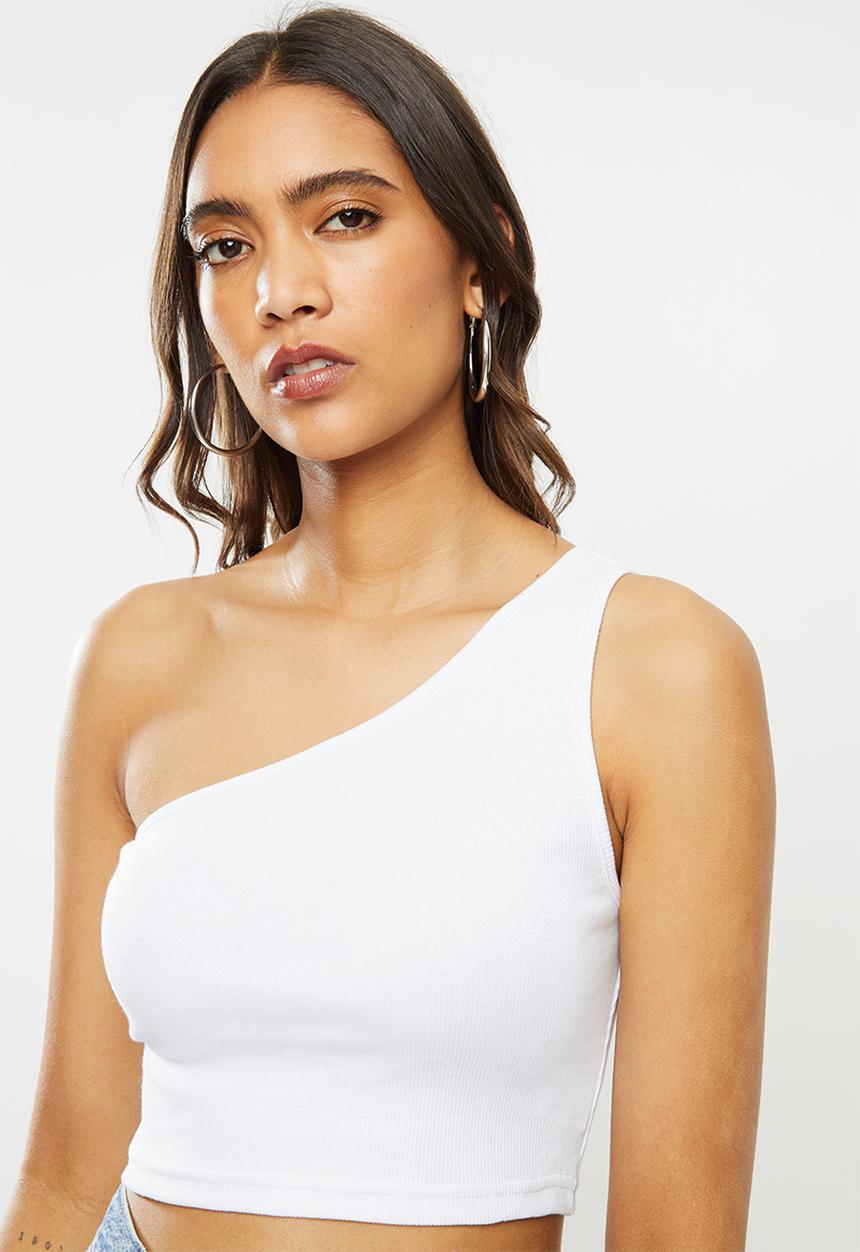 Blake - 2 pack asymmetric crop tee - black & white