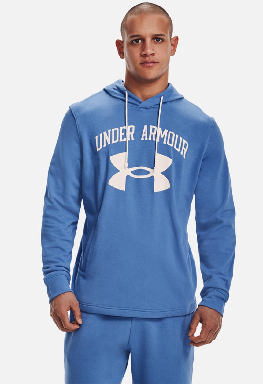 Under Armour - UA Rival Terry Big Logo Hoodie - duck-egg