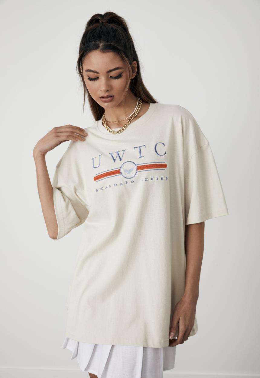 Factorie - Oversized graphic tee - ivory