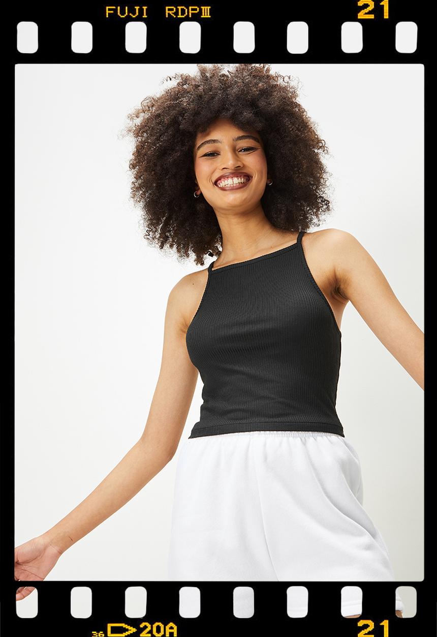 Blake - Halter crop top - black 