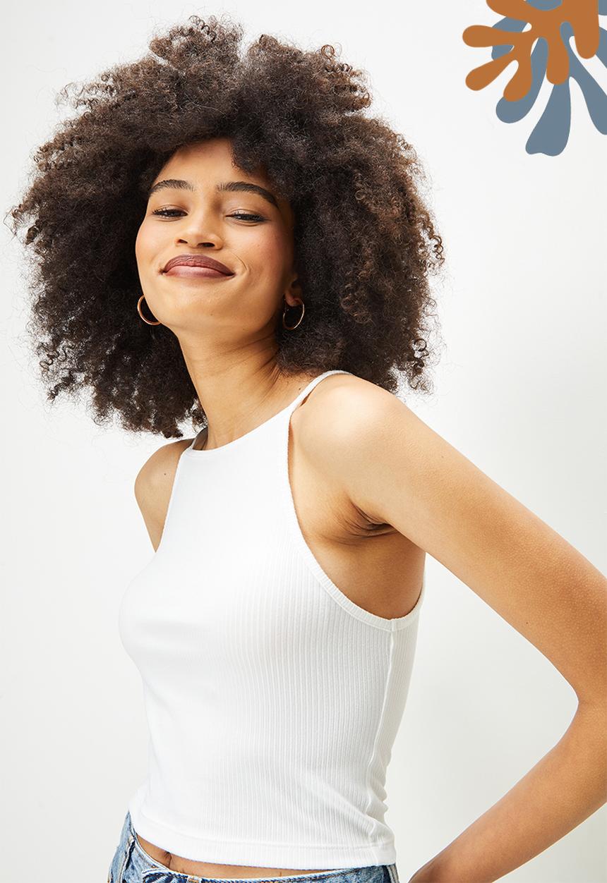 Blake - Halter crop top - white