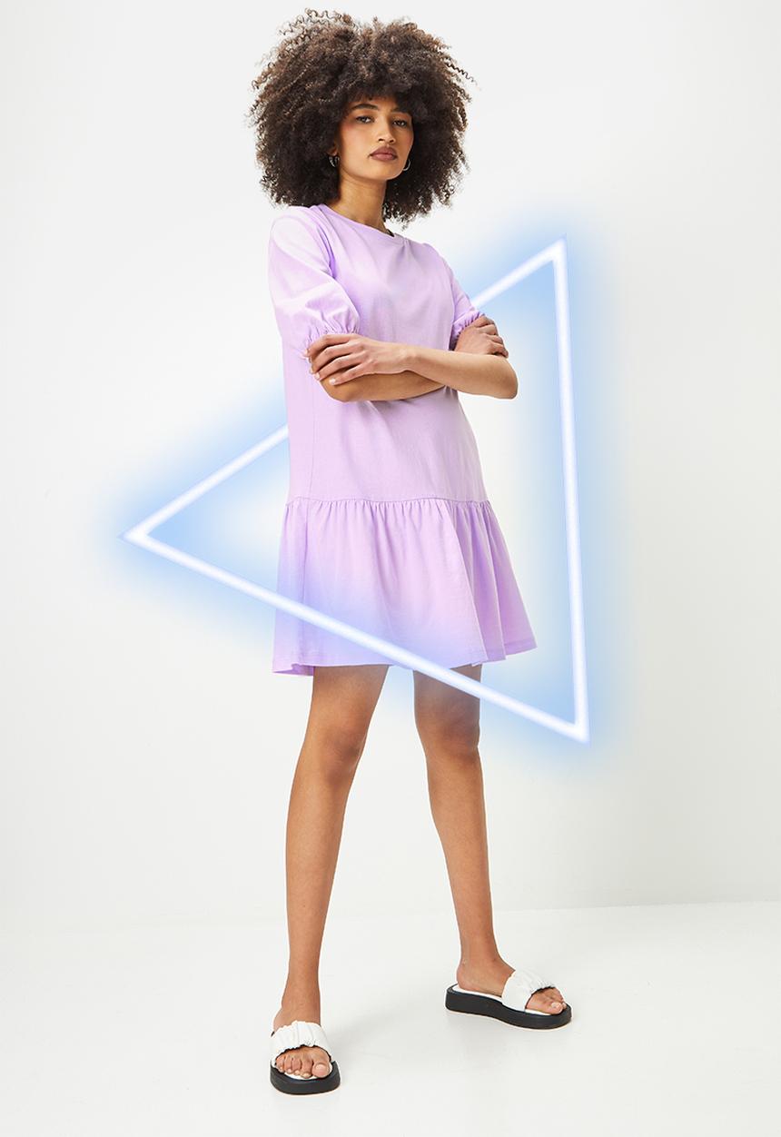 Blake - Drop waisted mini dress - lilac