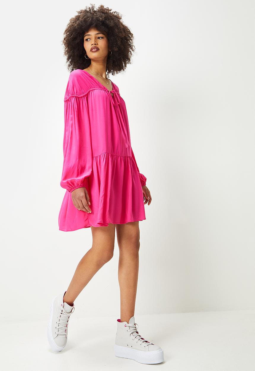 Blake - Tiered mini dress - pink