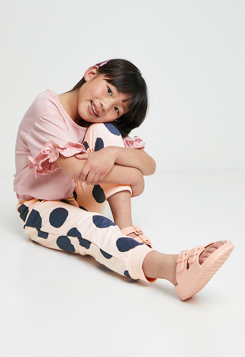 Pop Candy - Girls polka dot jogger - pink & black