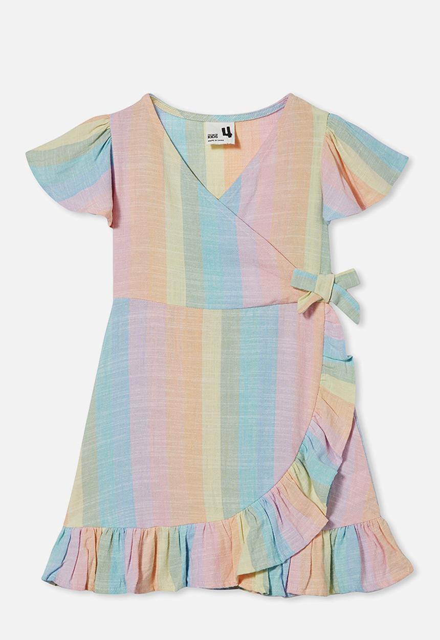 Cotton On - Britta short sleeve dress - rainbow stripe