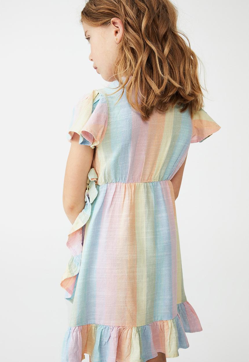 Cotton On - Britta short sleeve dress - rainbow stripe