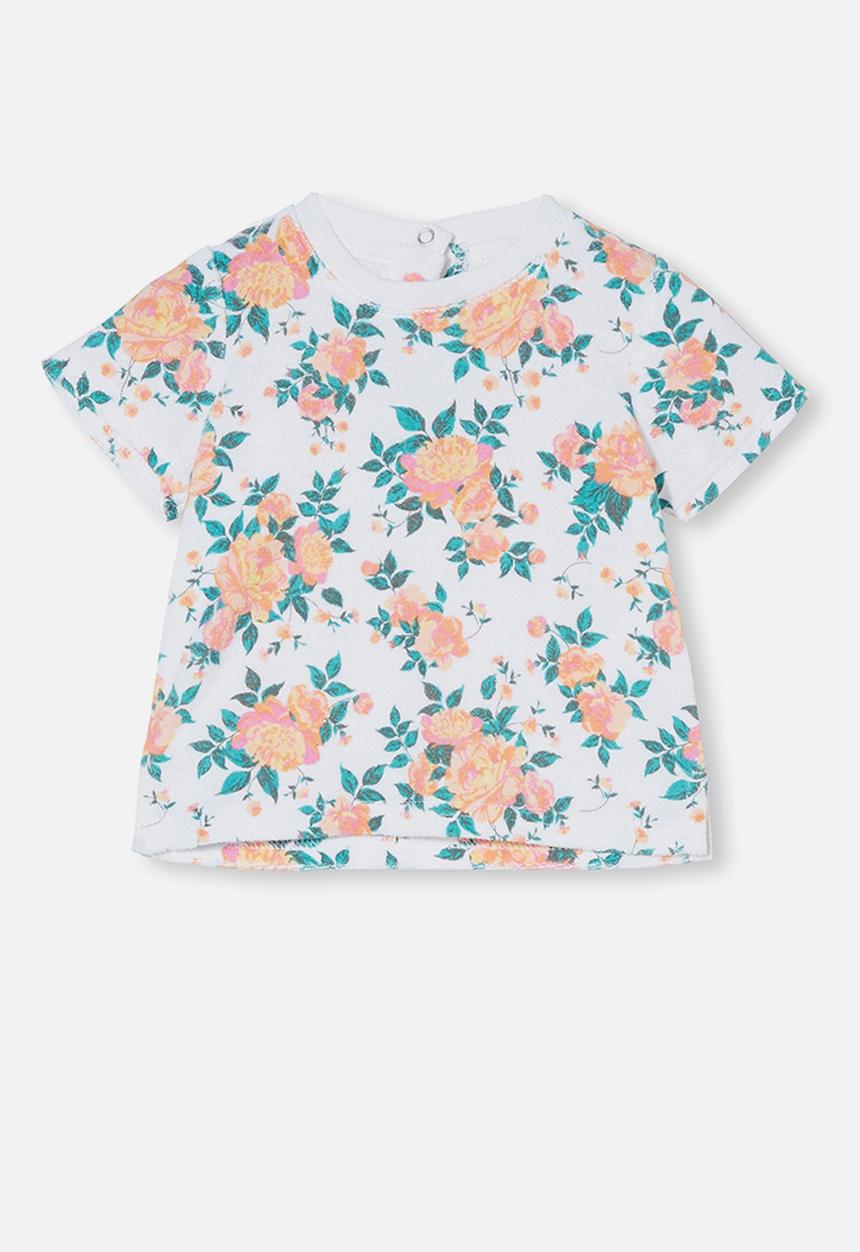 Cotton On - Thomas short sleeve top - vanilla/melon pop whitby floral