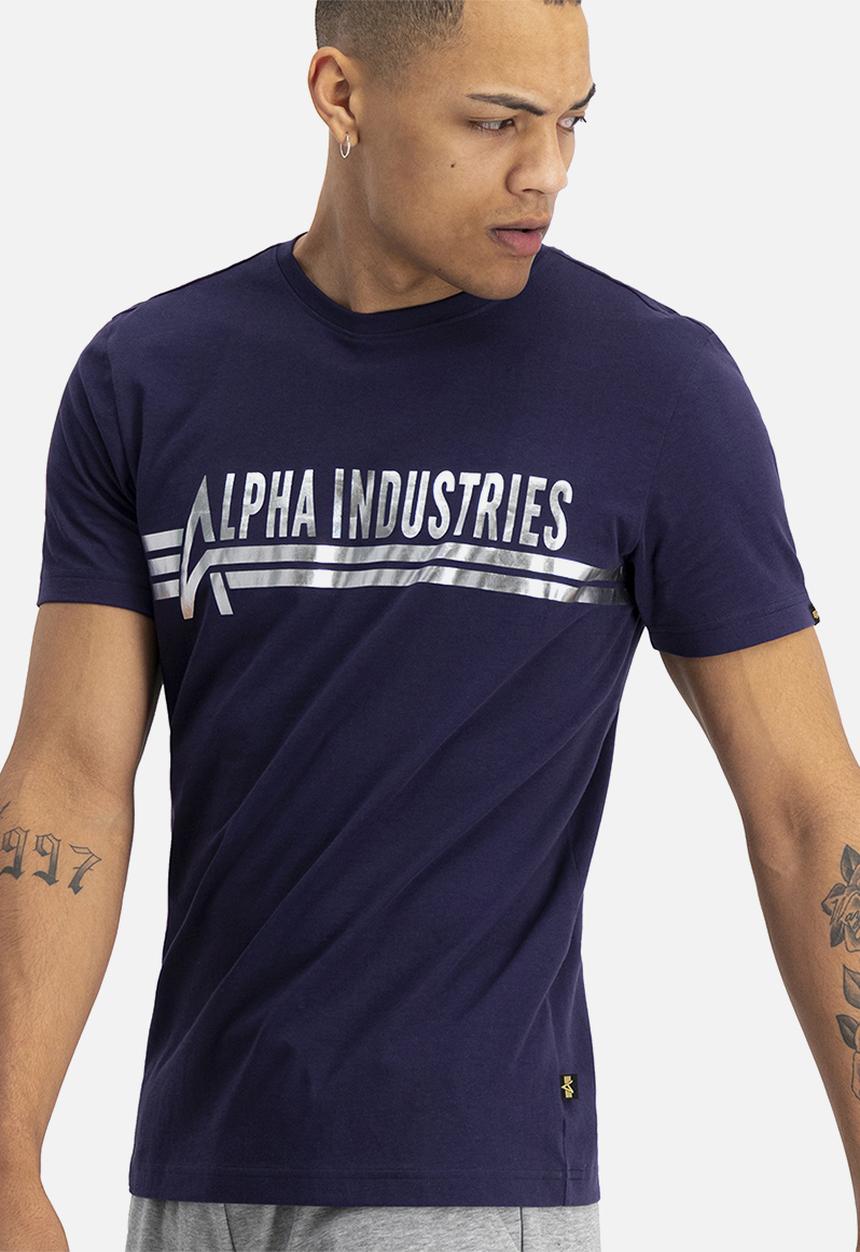 Alpha Industries - Ai foil print tee - navy & silver