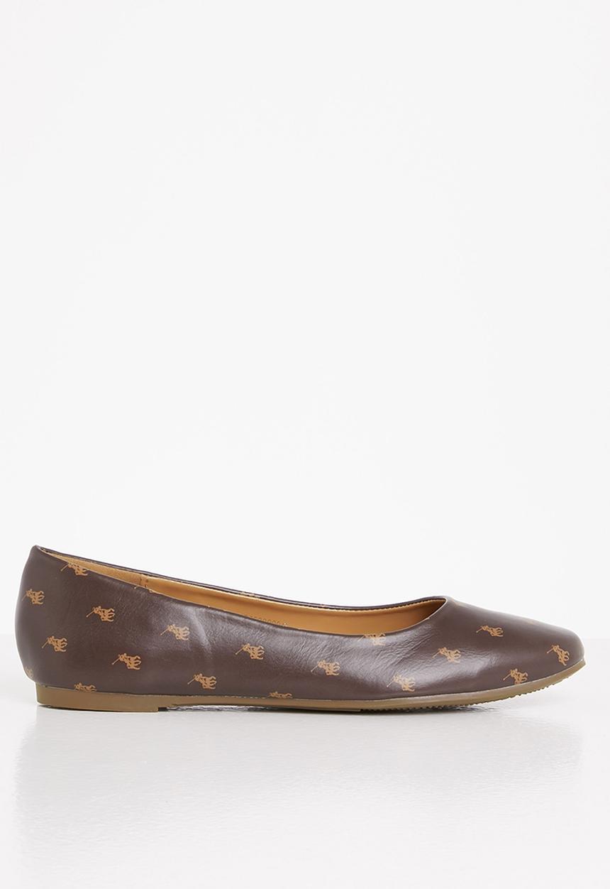 POLO - Brenda monogram ballet pump - brown