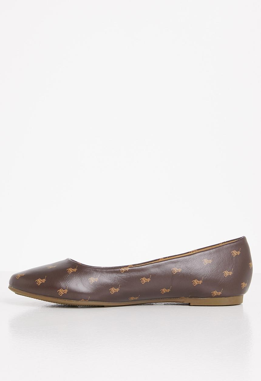 POLO - Brenda monogram ballet pump - brown