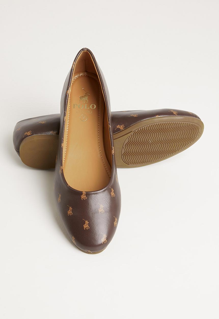 POLO - Brenda monogram ballet pump - brown