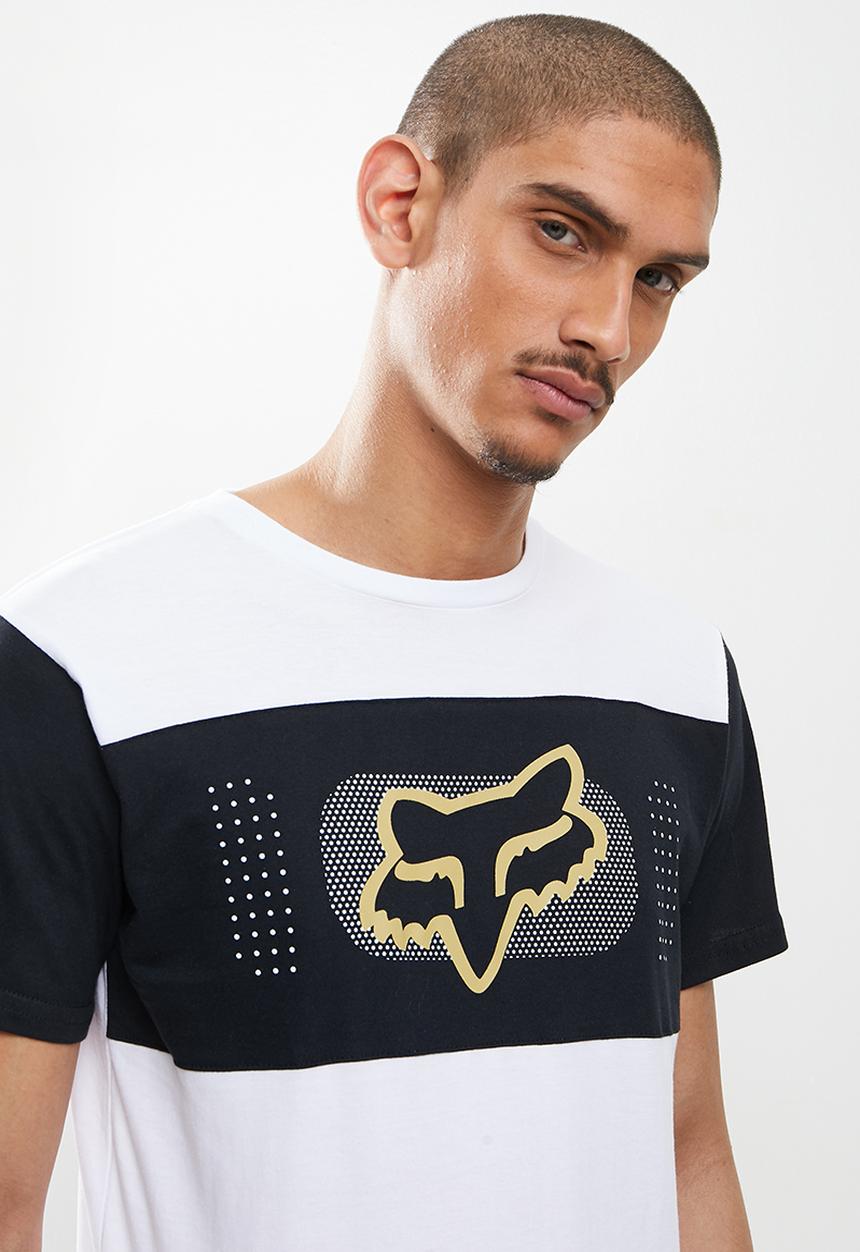 Fox - Mirer band short sleeve tee - white & black