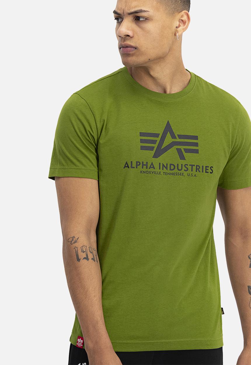Alpha Industries - Alpha logo tee - green & black