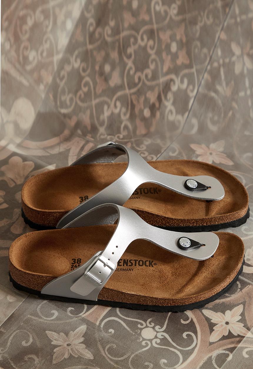 Birkenstock - Gizeh birko-flor narrow - silver