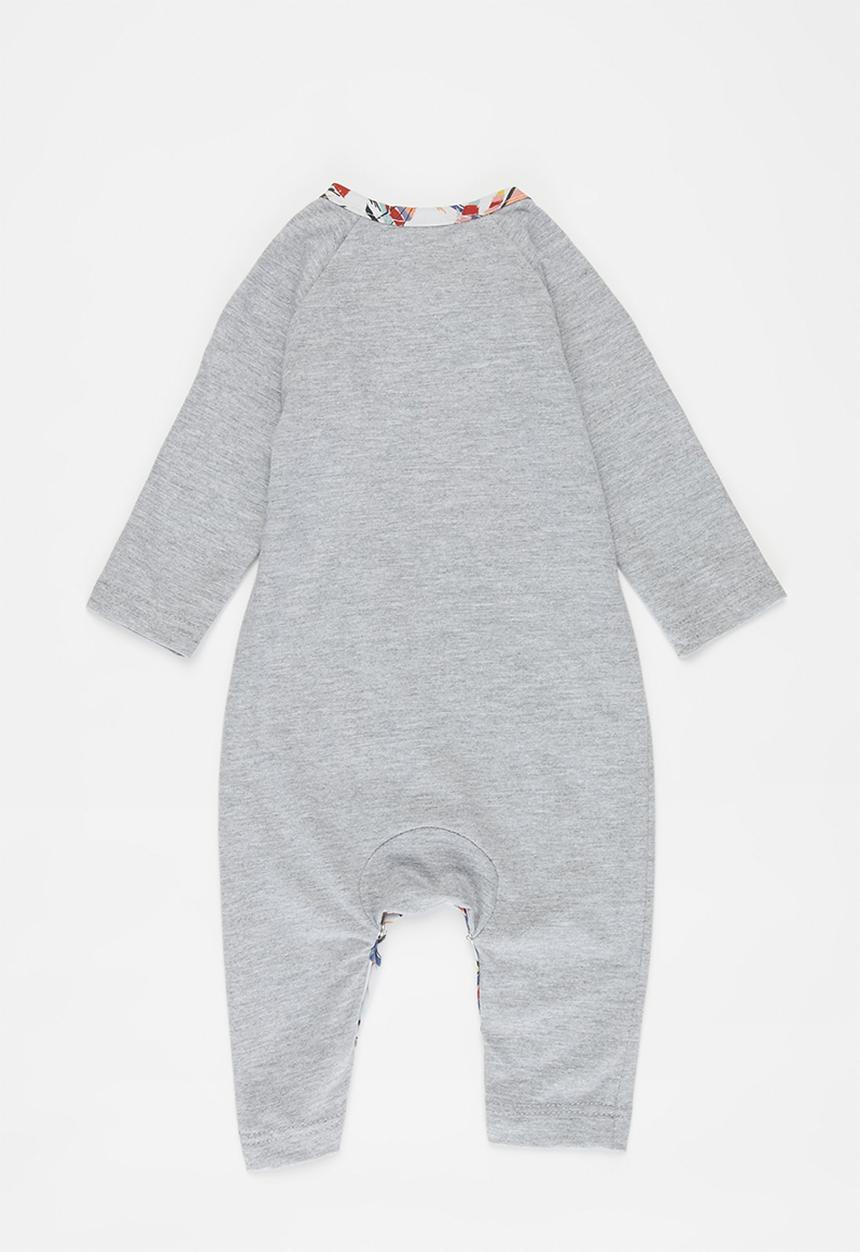 Sticky Fudge - Long sleeve babygrow with kangaroo pocket - grey