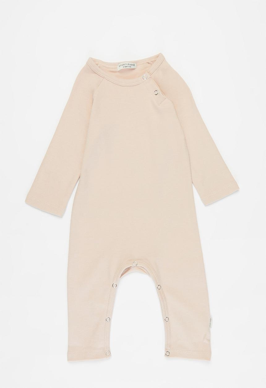 Sticky Fudge - Long sleeve babygrow - blush