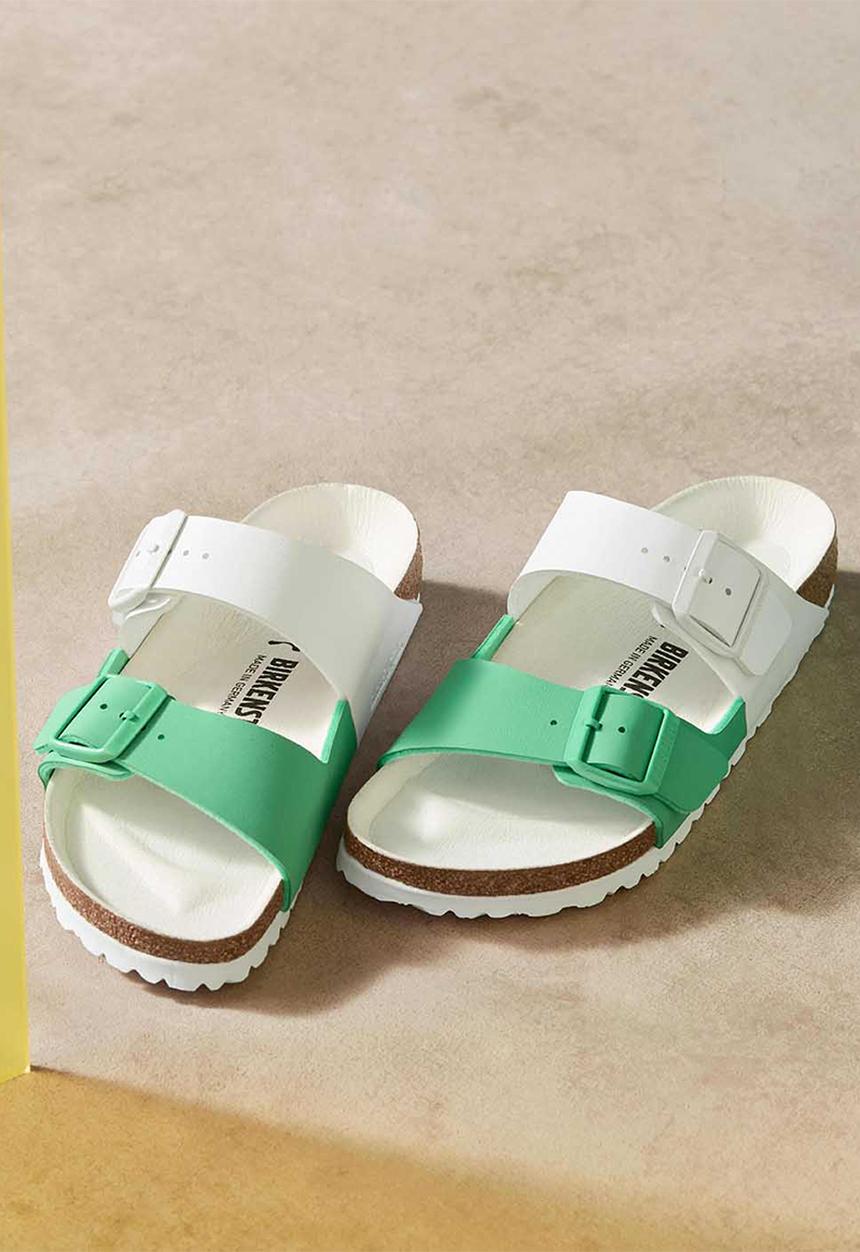 Birkenstock - Arizona split birko-flor regular  - white /  jade