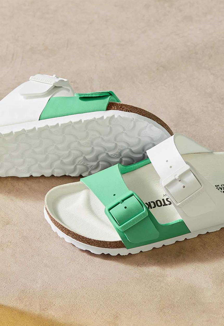 Birkenstock - Arizona split birko-flor regular  - white /  jade