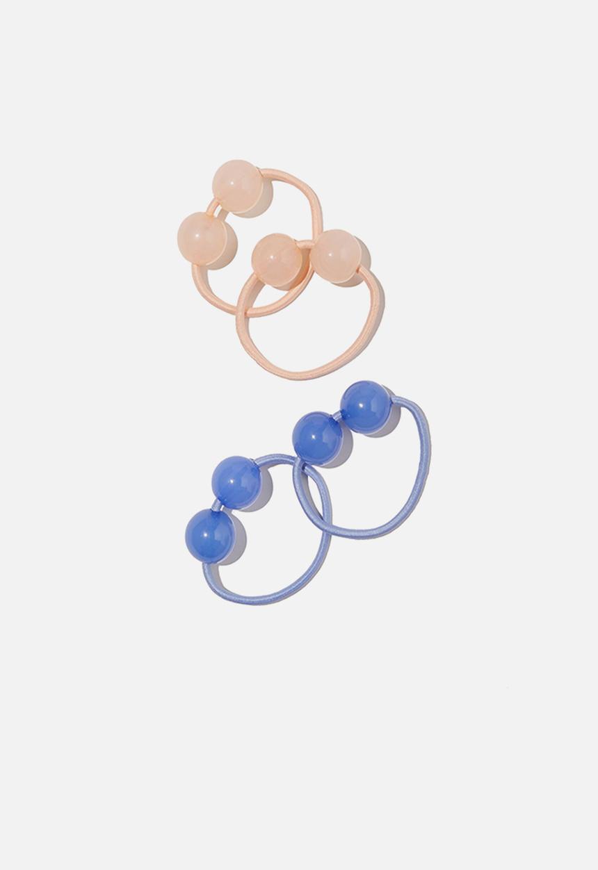 Cotton On - Hannah hair ties - peach & blue