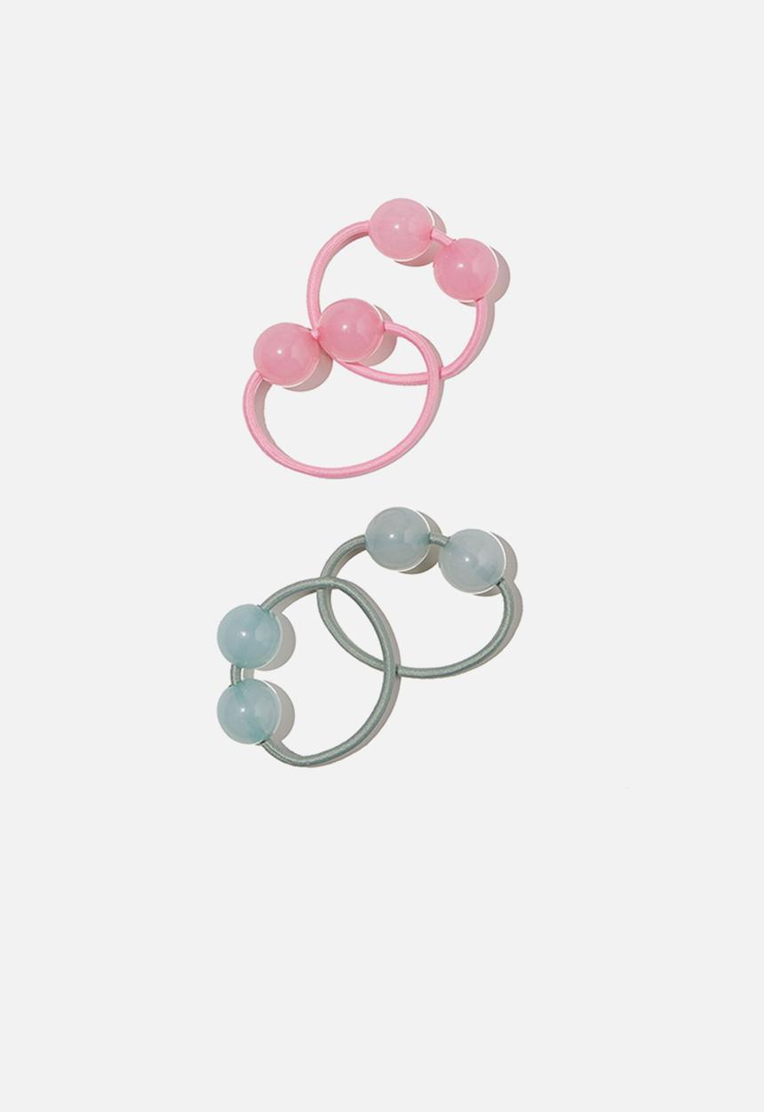 Cotton On - Hannah hair ties - pink & sage 