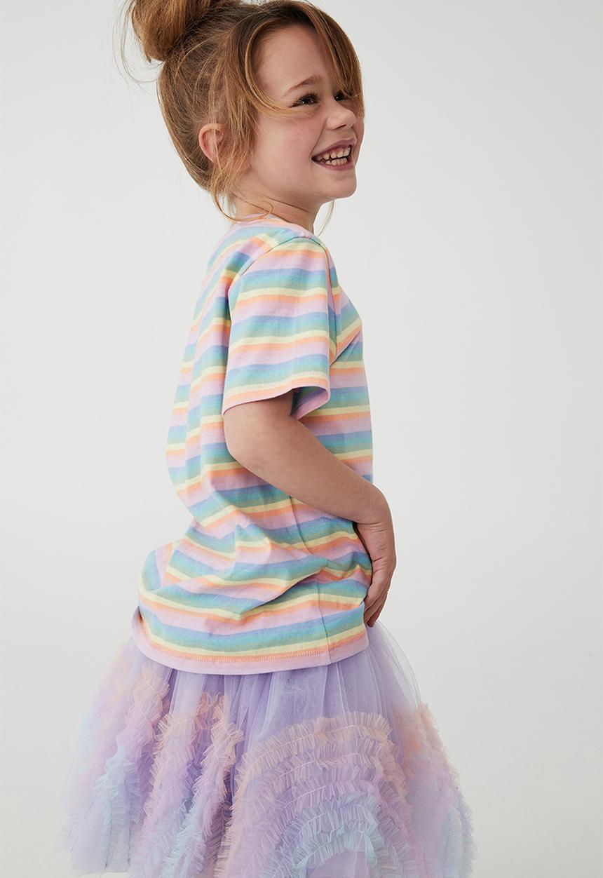 Cotton On - Core short sleeve tee - rainbow stripe