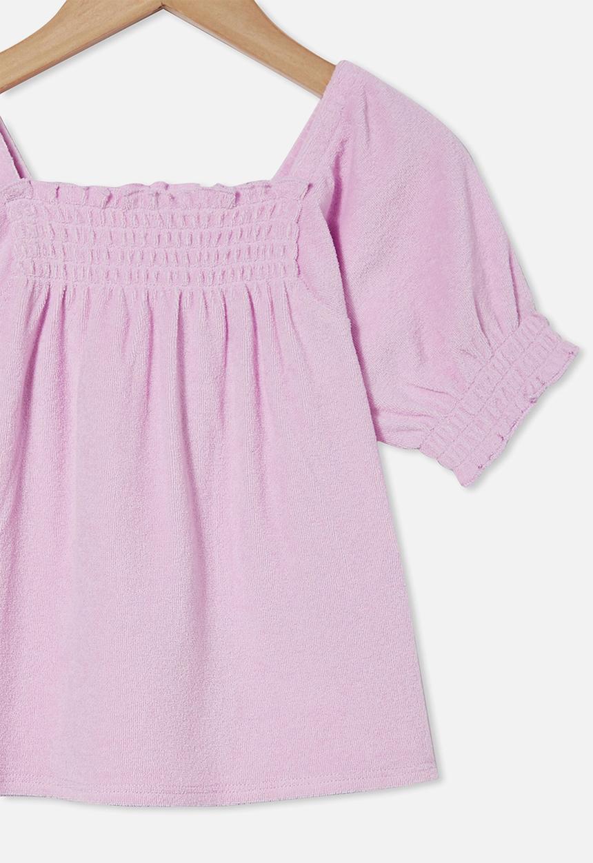 Cotton On - Eloise shirred short sleeve top - pale violet