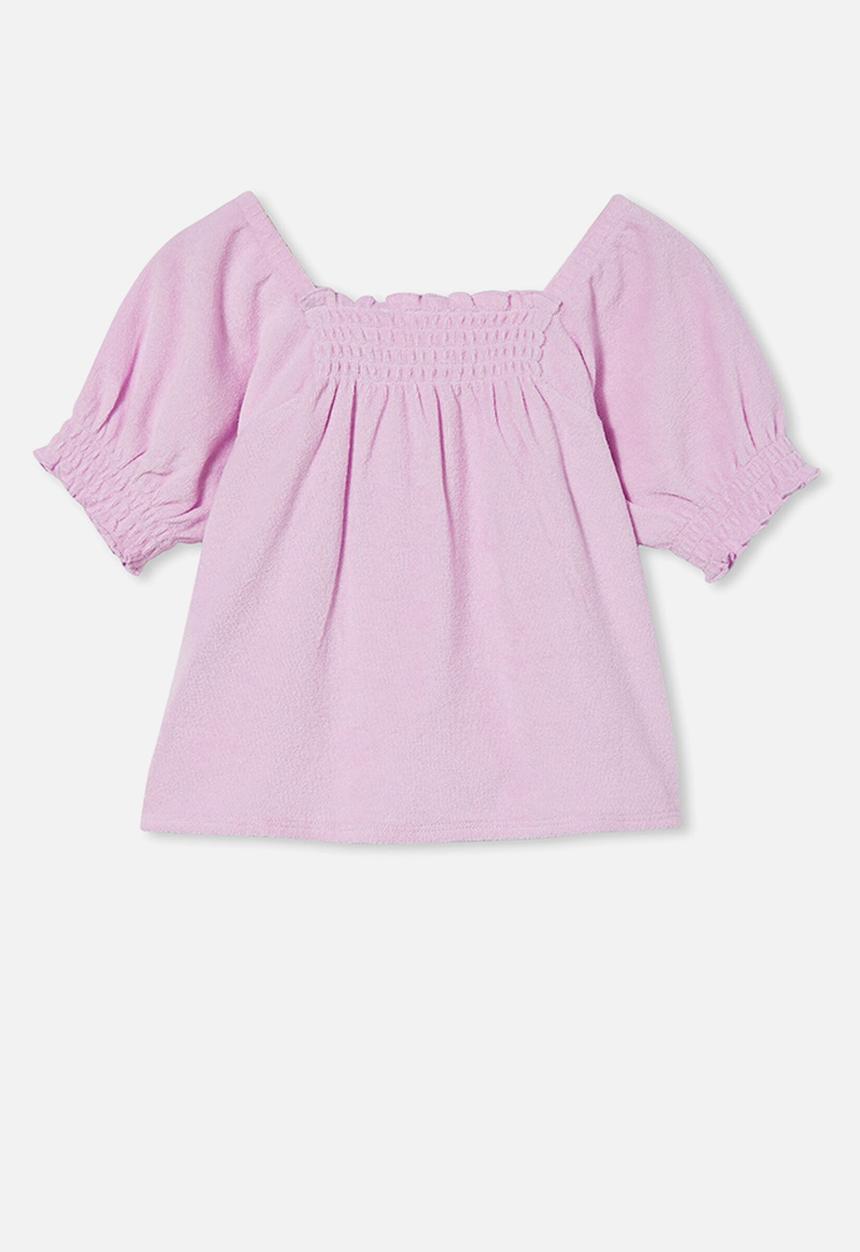 Cotton On - Eloise shirred short sleeve top - pale violet
