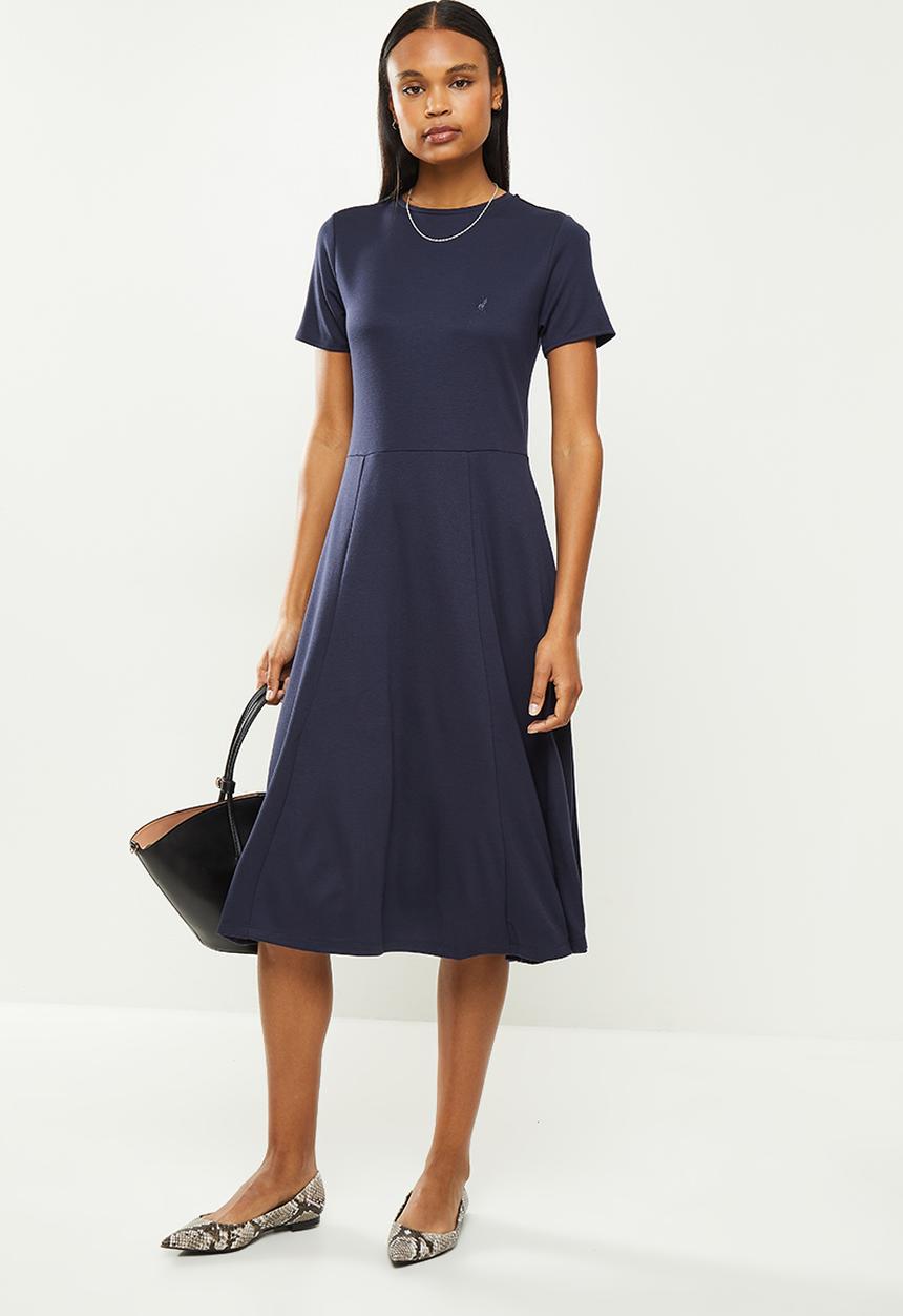 POLO - Dani short sleeve relaxed knit dress - navy