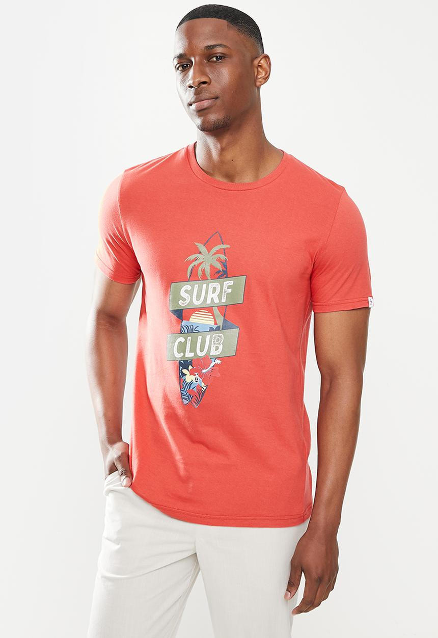 Original Penguin - Surf club tee - red ochre