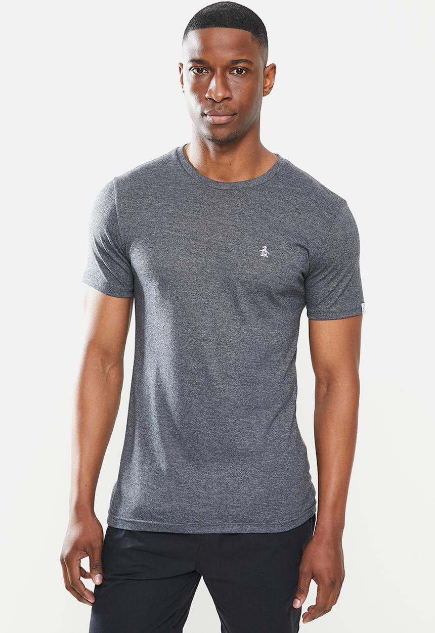 Original Penguin - Embroidered tee - dark charcoal heather
